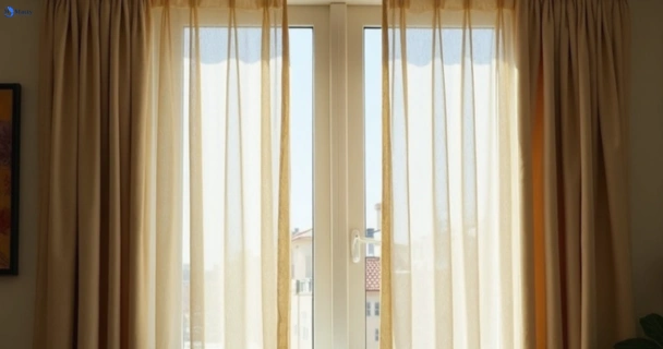 Dusty and dull curtains in drumcondra-vic before steam cleaning